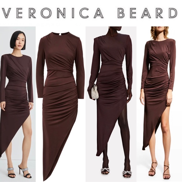 Veronica Beard Tristana Ruched Asymmetric Hi-Low Dress 498$ -  threedaughtersproperties.com